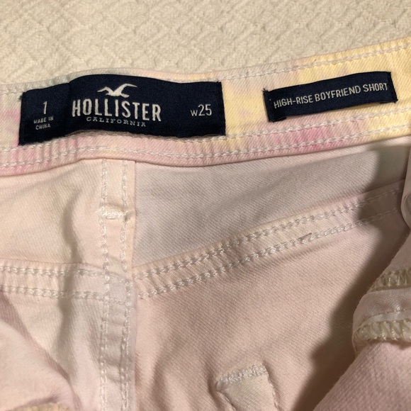 Hollister pink tie dye button fly distressed short - Picture 7 of 8